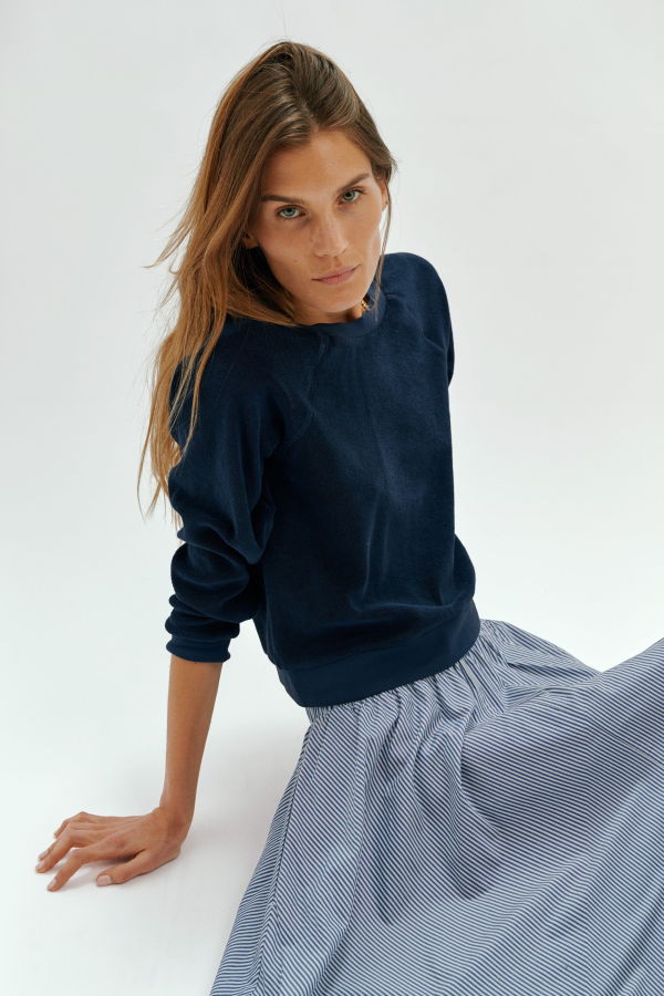 Suzie Kondi Tilos Sweatshirt in Terry - Navy
