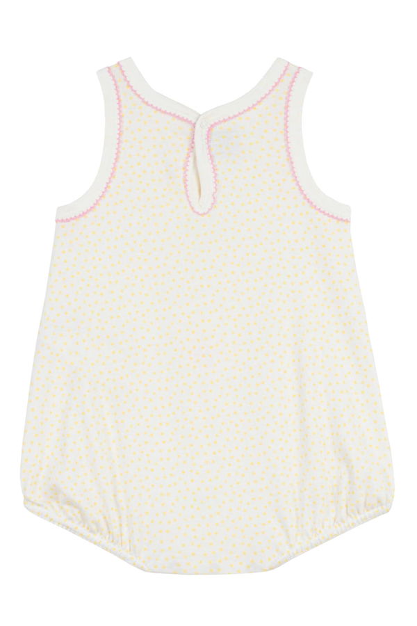 KIDS Petit Bateau Baby Popcorn Yellow Dots Romper - White