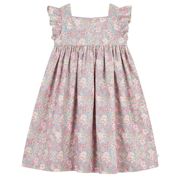 KIDS Petit Bateau Spray Blue Floral Print Dress