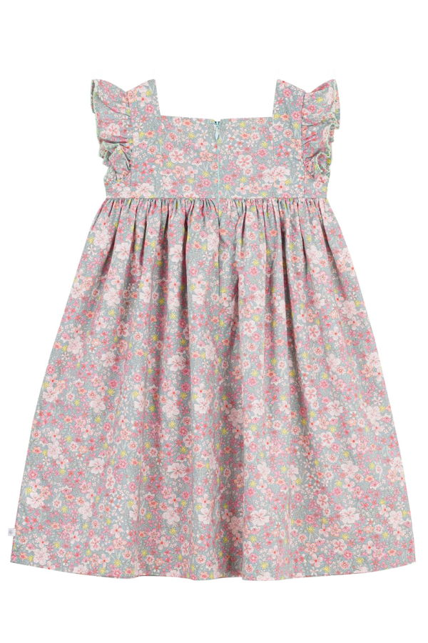 KIDS Petit Bateau Spray Blue Floral Print Dress