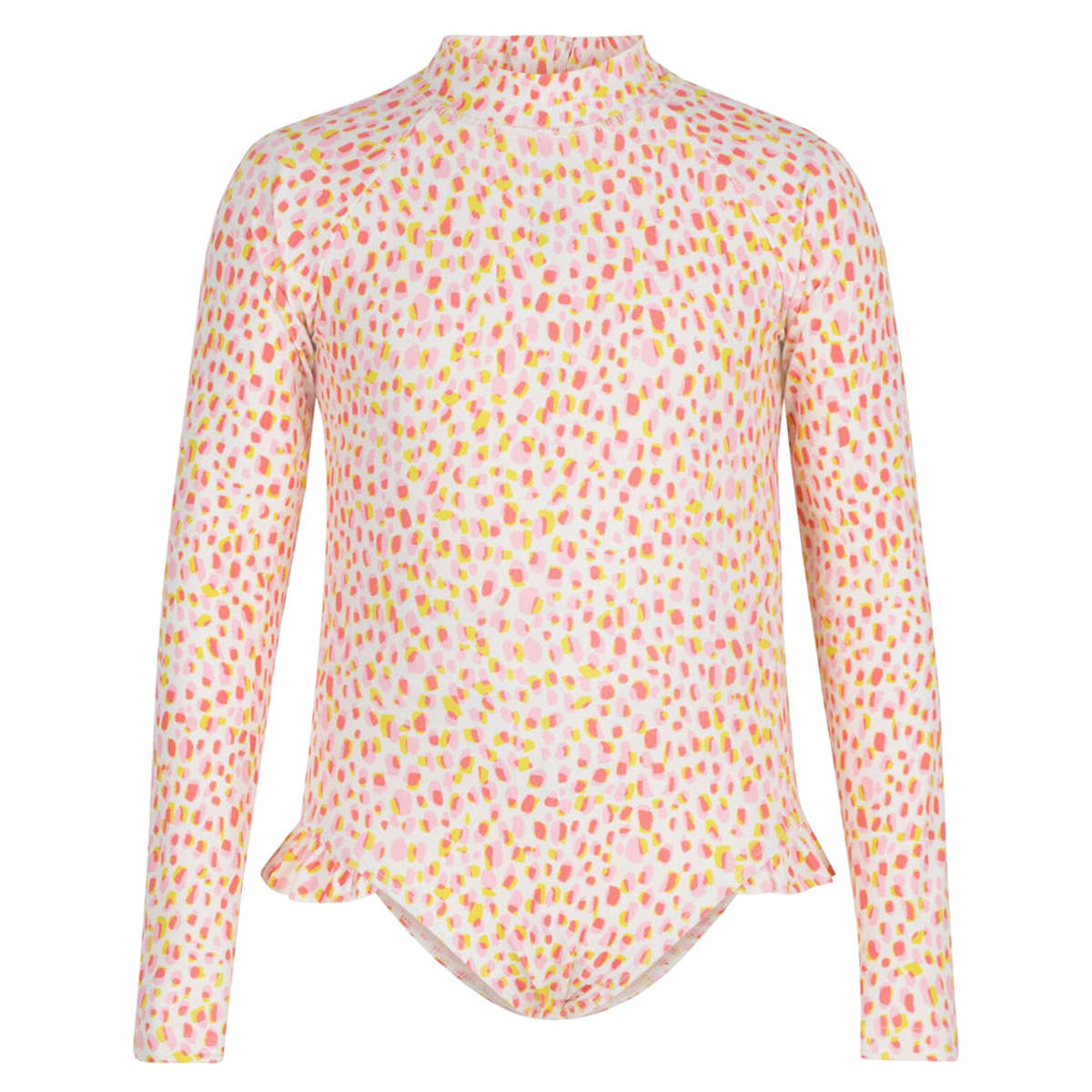 KIDS Petit Bateau Pink And Yellow Dot Print Swimsuit - Image 1 of 6