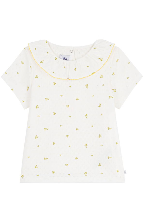 KIDS Petit Bateau Child Leaf Print T-Shirt - White