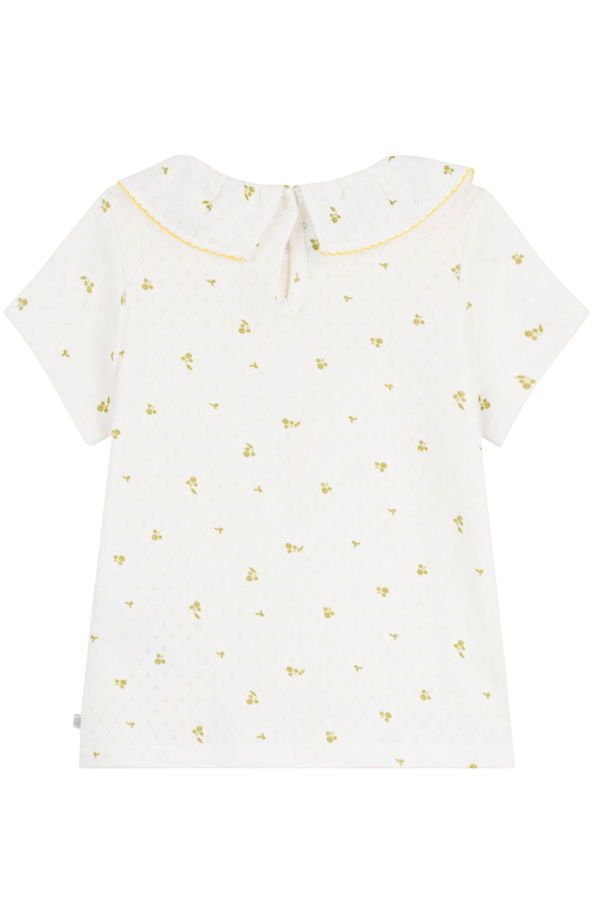 KIDS Petit Bateau Child Leaf Print T-Shirt - White