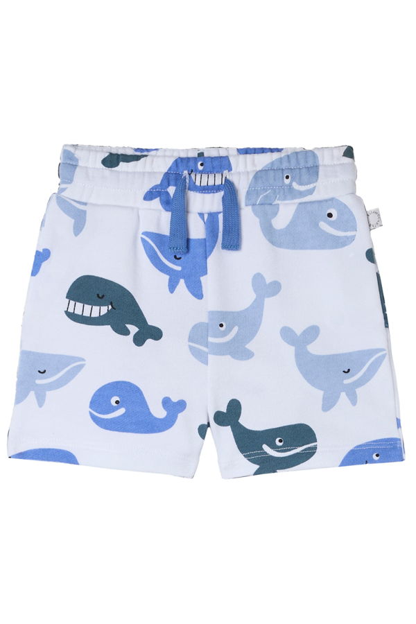 KIDS STELLA MCCARTNEY Whale Print Sweat Shorts - White