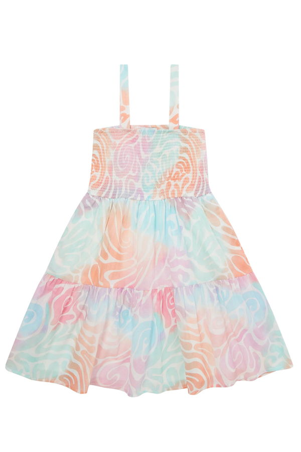 KIDS STELLA MCCARTNEY Tie Dye Wave Print Dress - Multicolour