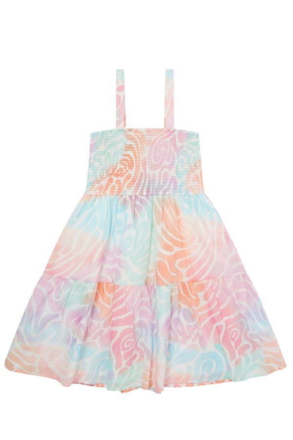 KIDS STELLA MCCARTNEY Tie Dye Wave Print Dress - Multicolour