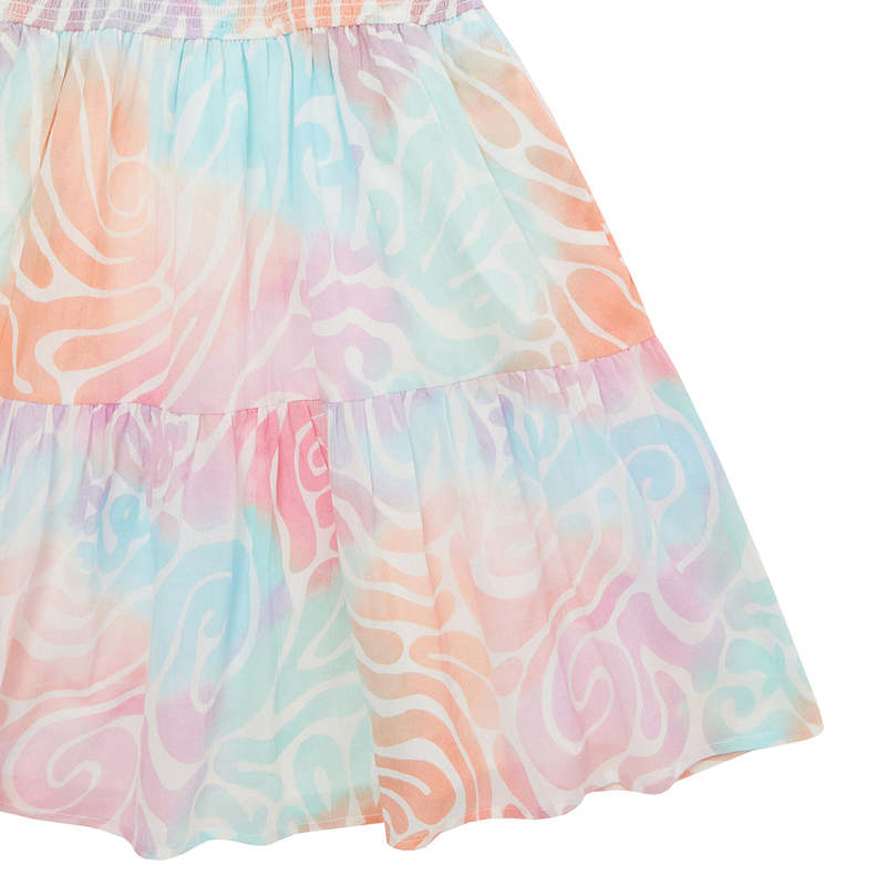 KIDS STELLA MCCARTNEY Tie Dye Wave Print Dress - Multicolour