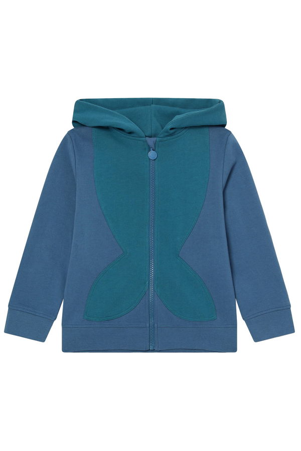 KIDS STELLA MCCARTNEY Hooded Sweatshirt With Whale Print - Blue