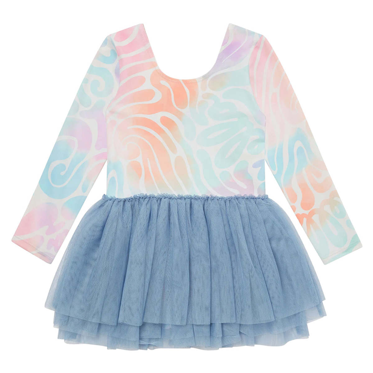 KIDS STELLA MCCARTNEY Tie Dye Wave Print Leotard Dress - Multicolour - Image 1 of 4