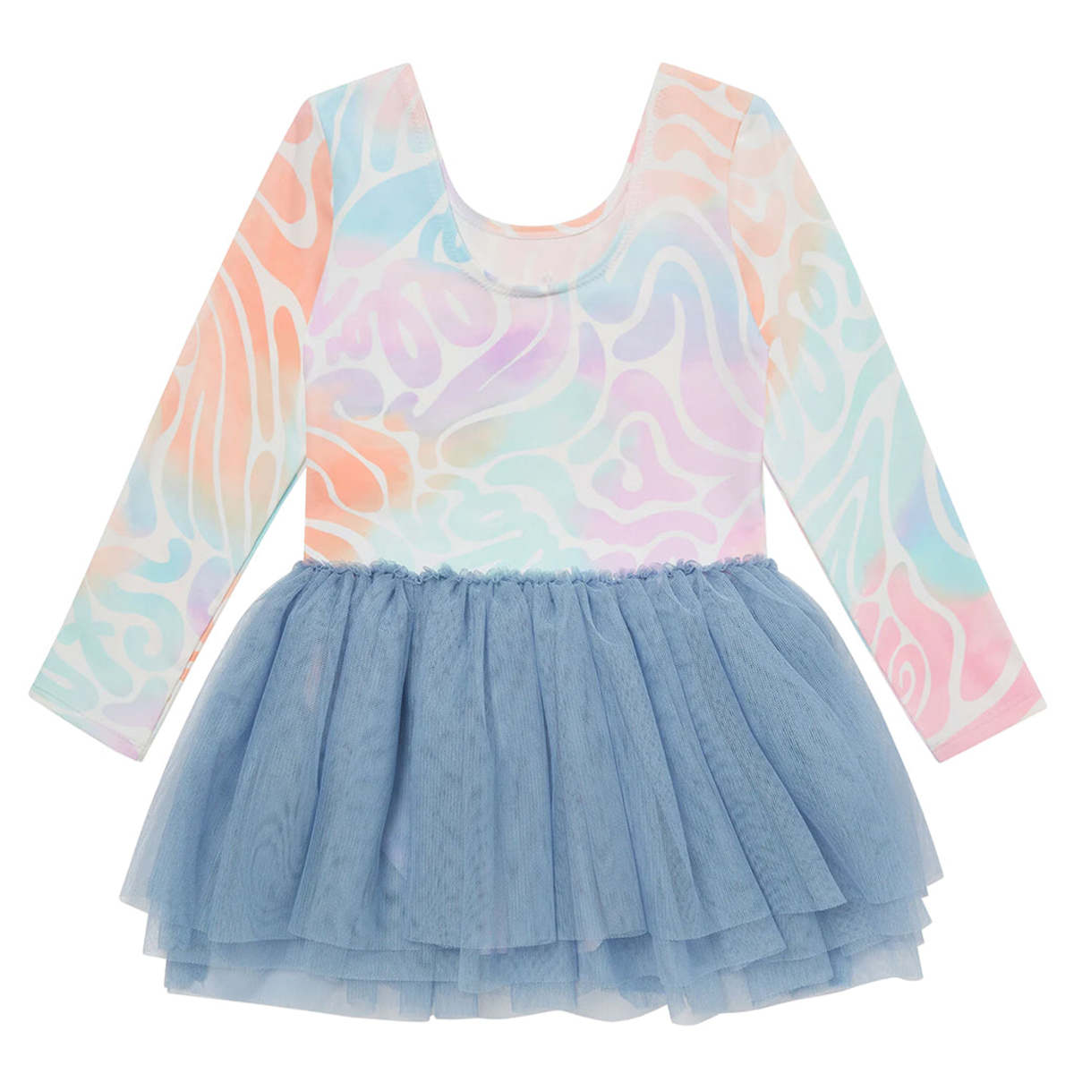 KIDS STELLA MCCARTNEY Tie Dye Wave Print Leotard Dress - Multicolour - Image 2 of 4