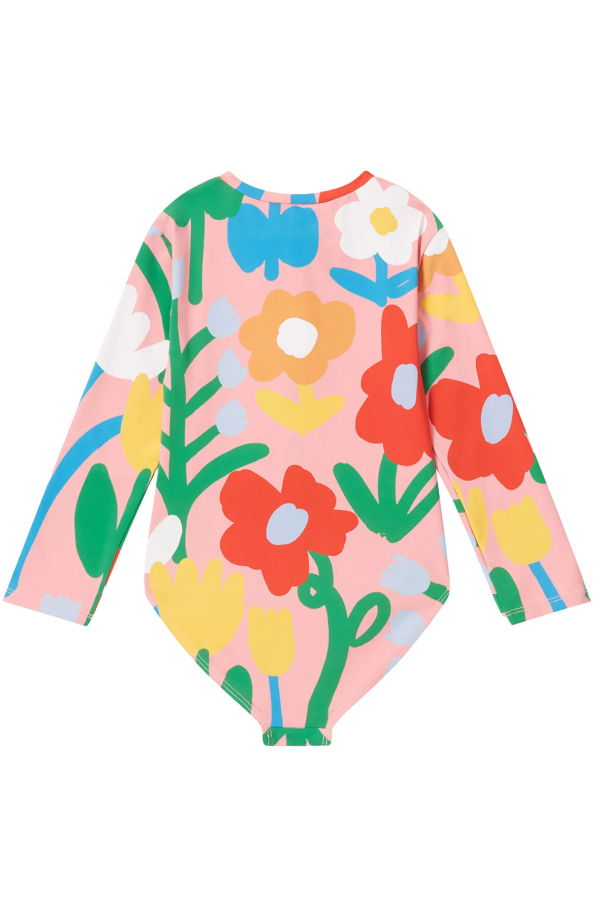 KIDS STELLA MCCARTNEY Child Long Sleeve Big Flower Print Swimsuit - Pink