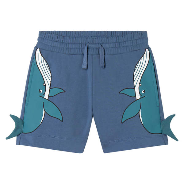 KIDS STELLA MCCARTNEY Shorts With Whale Print - Blue KIDS STELLA MCCARTNEY Shorts With Whale Print - Blue