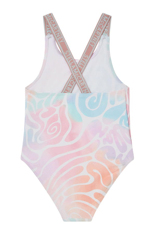 KIDS STELLA MCCARTNEY Tie Dye Wave Print Swimsuit