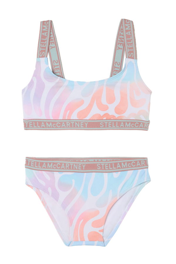 KIDS STELLA MCCARTNEY Two Piece Tie Dye Wave Print Swimsuit - Multicolour