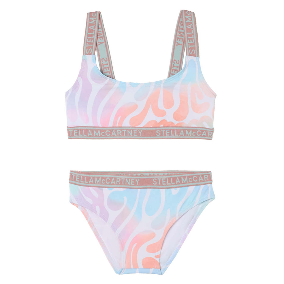 KIDS STELLA MCCARTNEY Two Piece Tie Dye Wave Print Swimsuit - Multicolour - Image 1 of 1