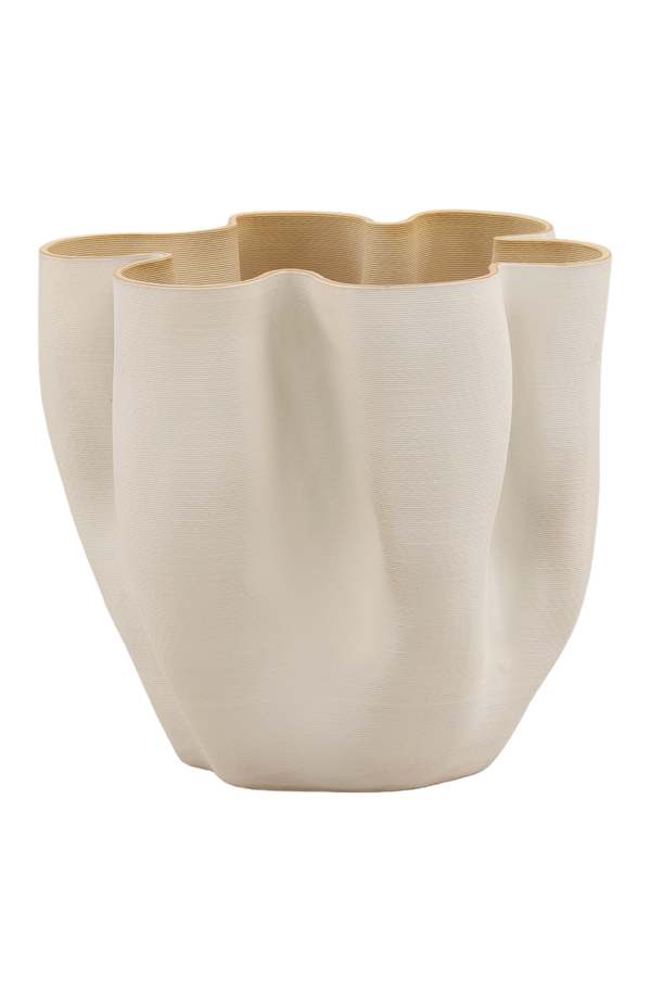 Dovetail Furniture Kyra 3D Printed Porcelain Decorative Vase Dovetail Furniture Kyra 3D Printed Porcelain Decorative Vase