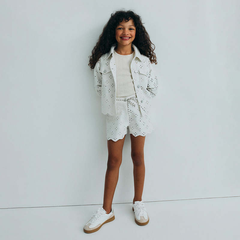 KIDS The New Society Camelia Denim Jacket - White