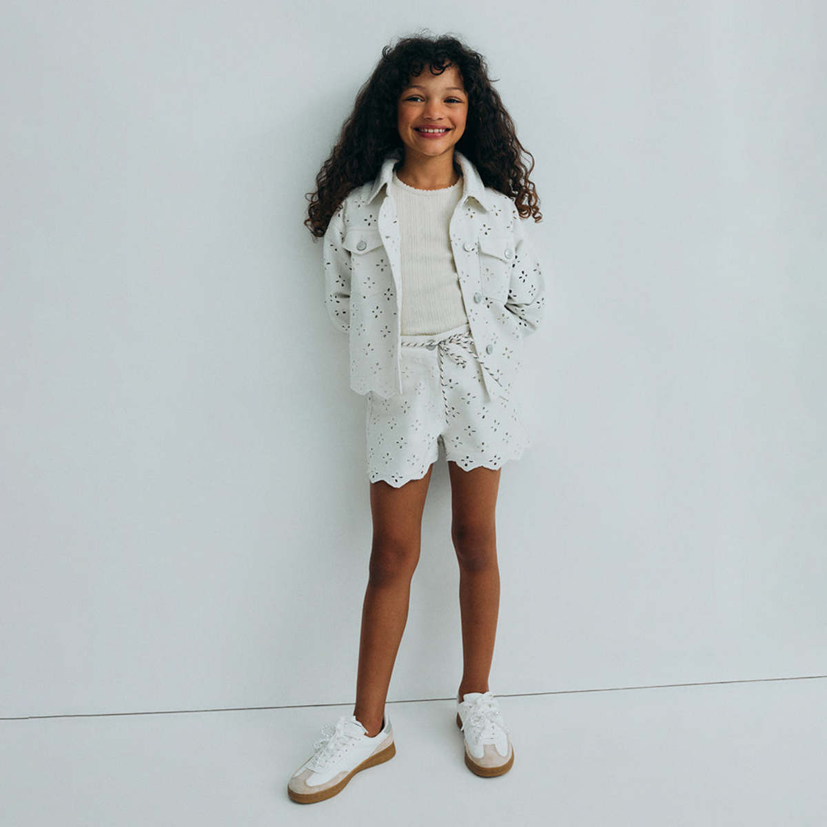 KIDS The New Society Camelia Denim Jacket - White - Image 3 of 8