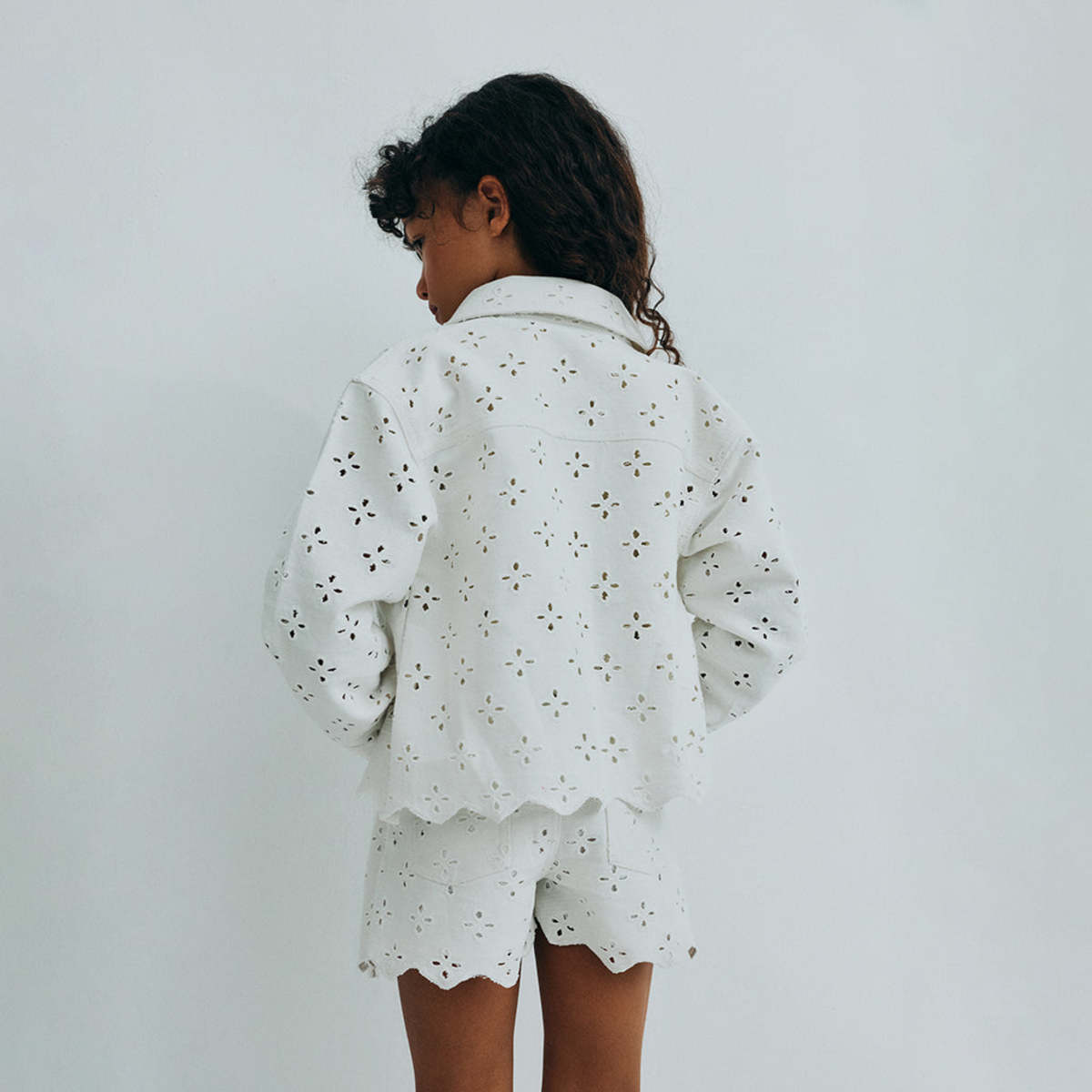 KIDS The New Society Camelia Denim Jacket - White - Image 5 of 8