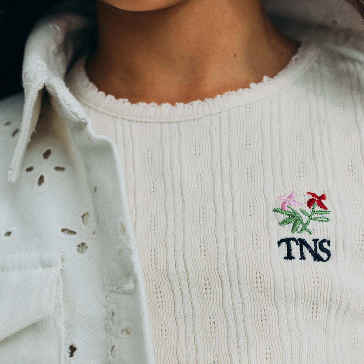 KIDS The New Society Camelia Denim Jacket - White - Image 8 of 8