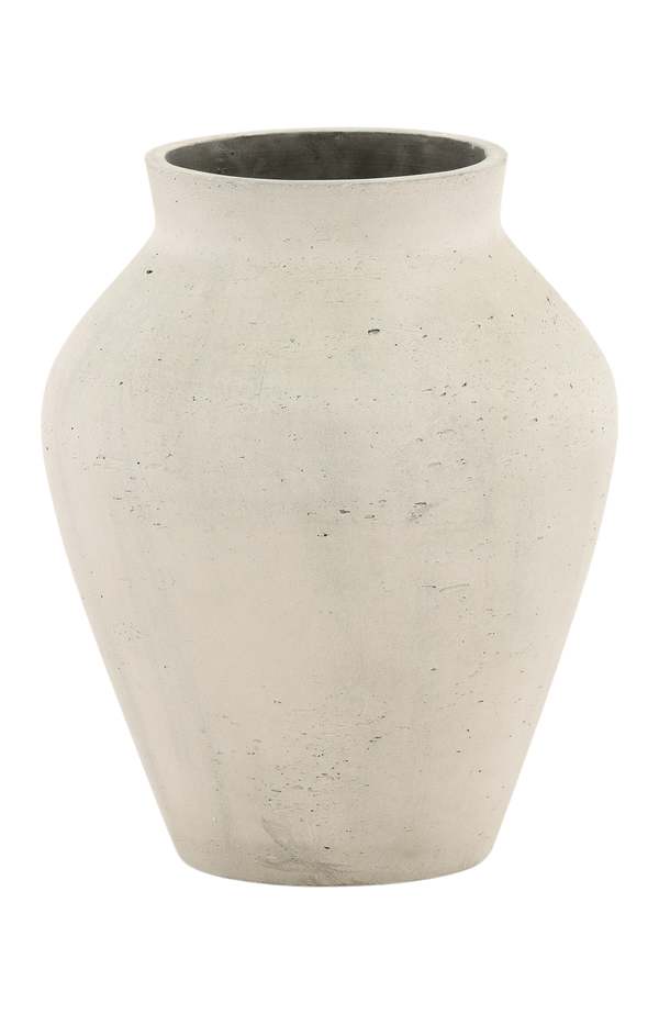 Dovetail Furniture Leander Large Cement Outdoor Vase - Antique White Dovetail Furniture Leander Large Cement Outdoor Vase - Antique White