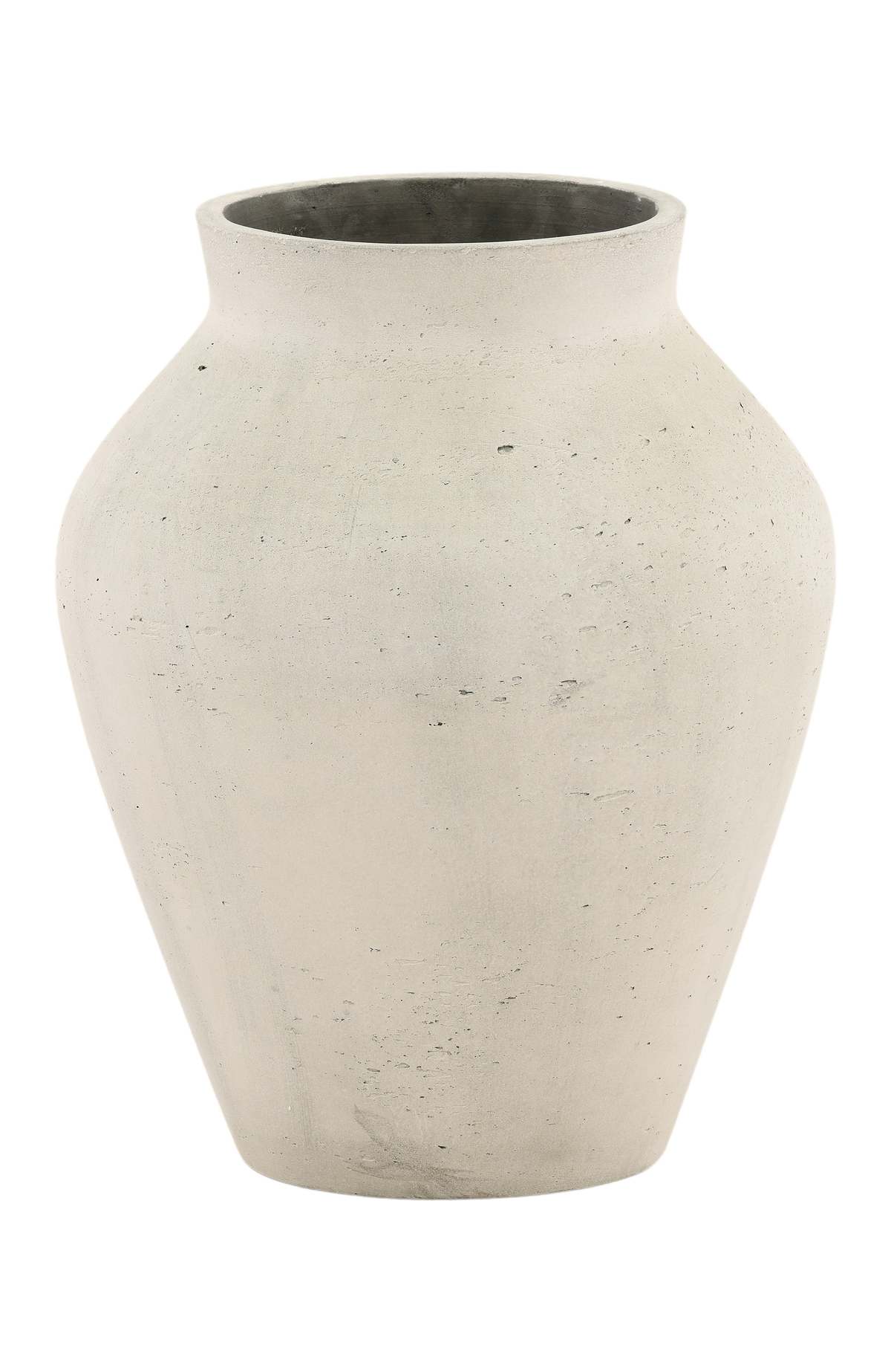 Dovetail Furniture Leander Large Cement Outdoor Vase - Antique White - Image 1 of 4