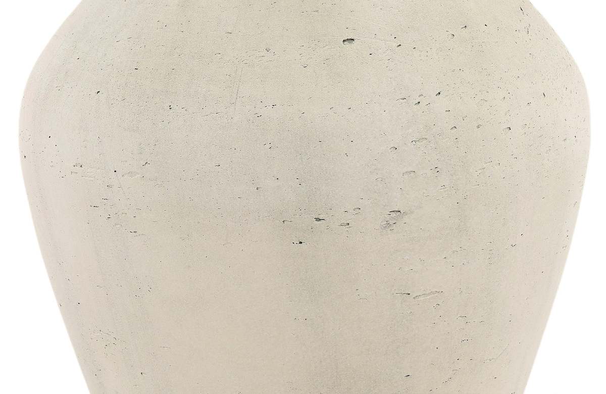 Dovetail Furniture Leander Large Cement Outdoor Vase - Antique White - Image 2 of 4