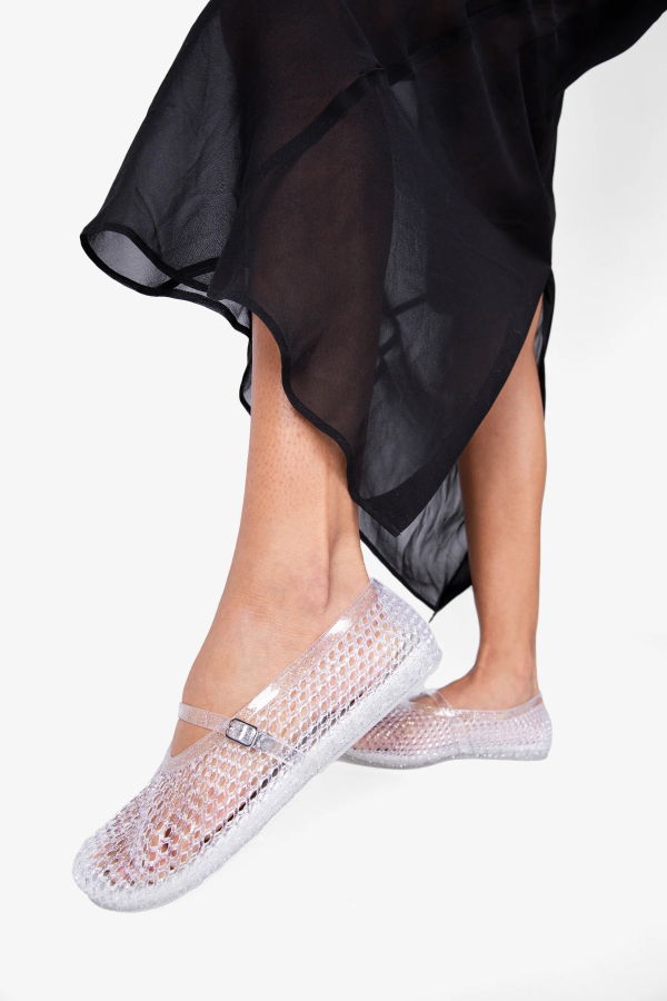 "INTENTIONALLY __________." Classy Jelly Mary Jane Flat - Crystal