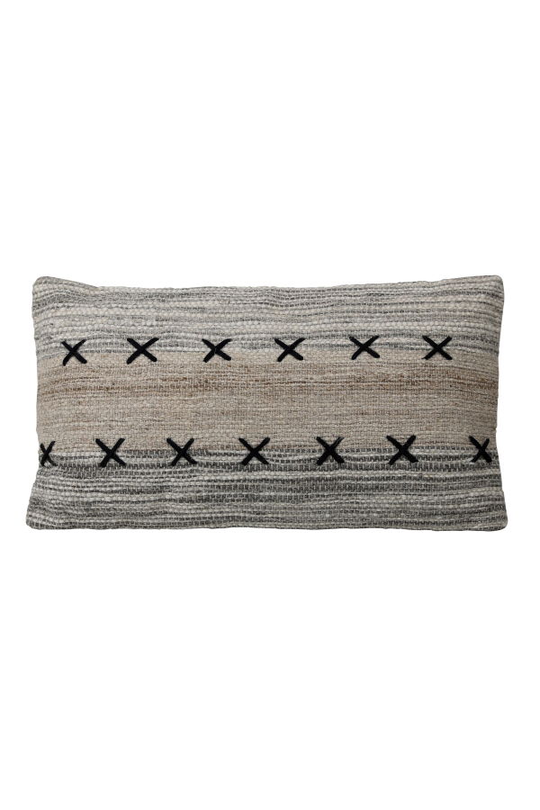 Dovetail Furniture Milan Handwoven Wool & Cotton Lumbar Pillow
