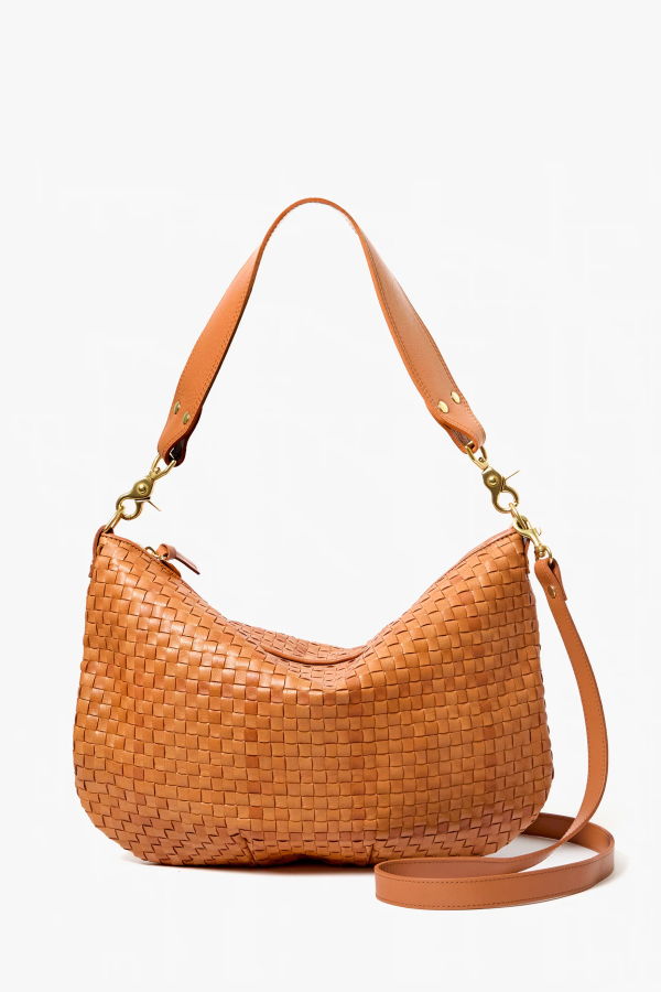 Clare V. Moyen Messenger Bag - Natural Woven Checker