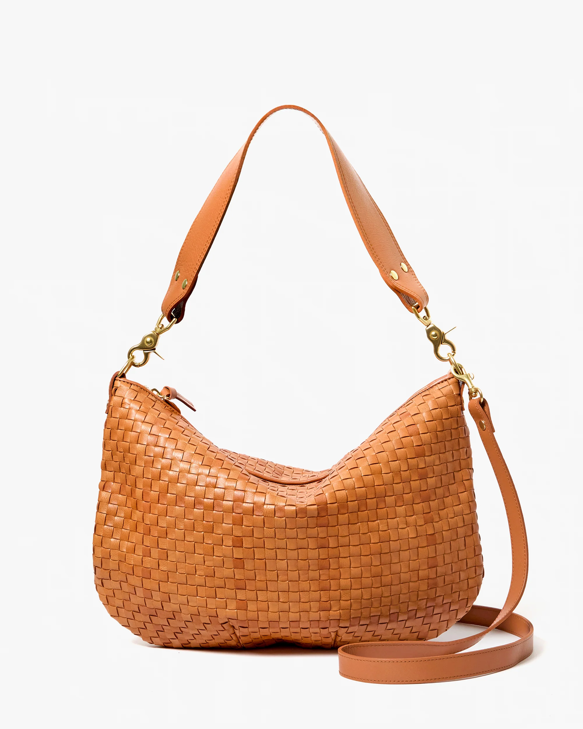 Clare V. Moyen Messenger Bag - Natural Woven Checker - Image 1 of 4