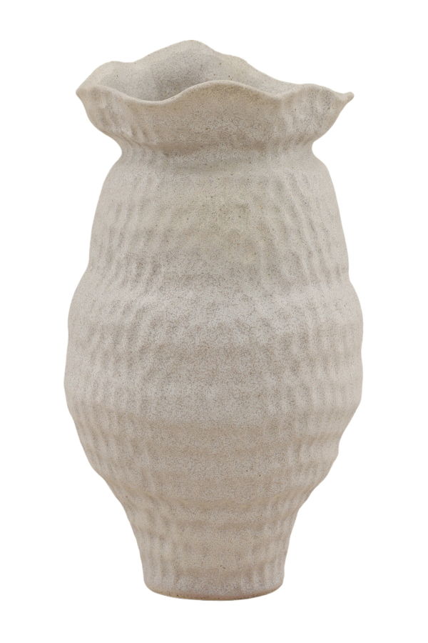 Dovetail Furniture Nerina Textured Porcelain Decorative Vase - Light Grey