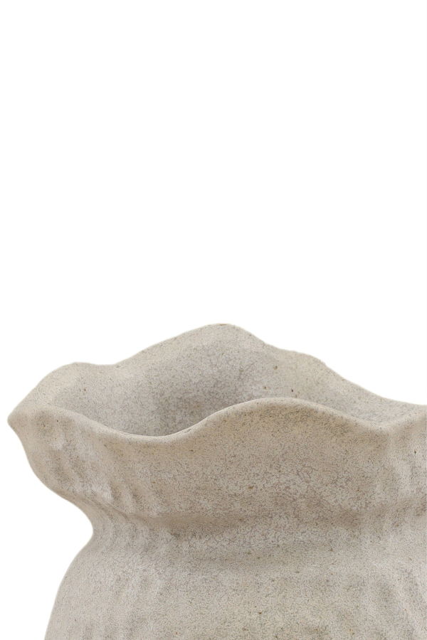 Dovetail Furniture Nerina Textured Porcelain Decorative Vase - Light Grey
