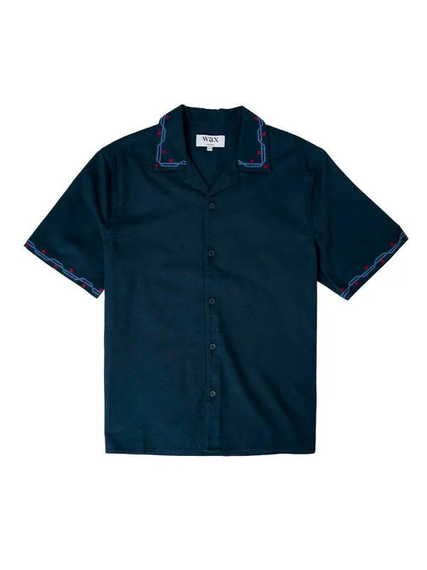 Wax London Didcot Cross Stitch Border Shirt