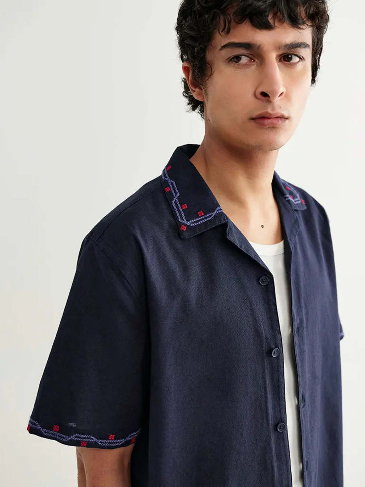 Wax London Didcot Cross Stitch Border Shirt - Image 5 of 10