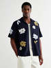 Wax London Didcot Navy Floral Applique Shirt - Thumbnail 3