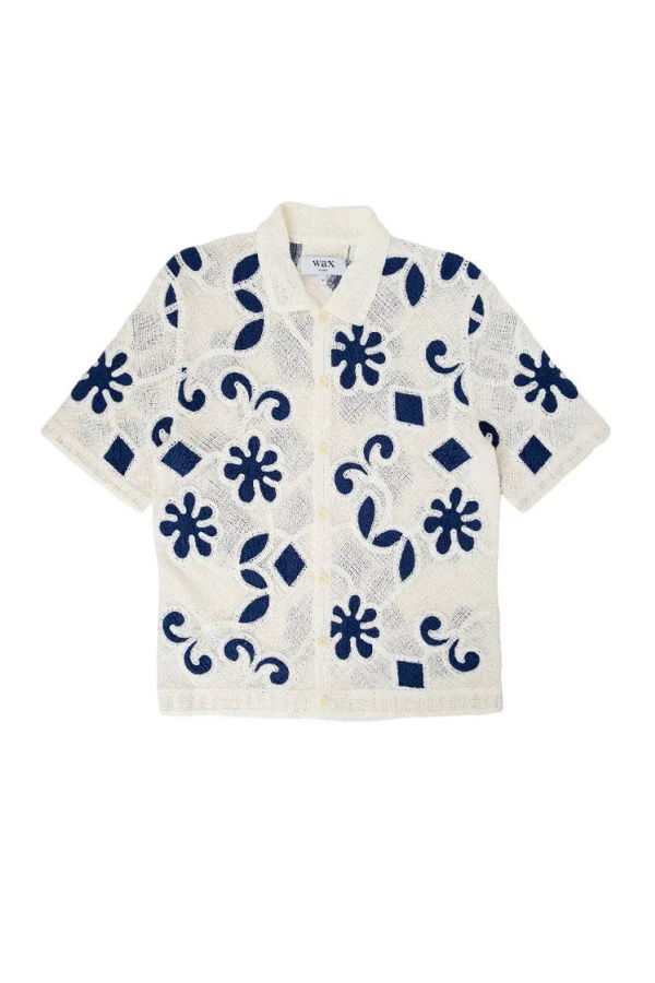 Wax London Porto Doodle Crochet Knit Shirt