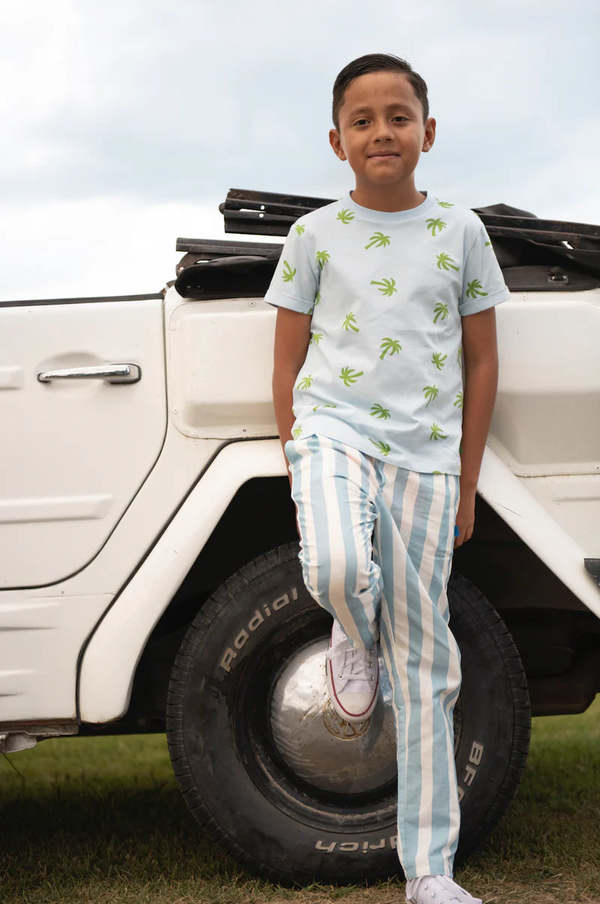 KIDS Mon Coeur Cabana Stripe Linen Pant