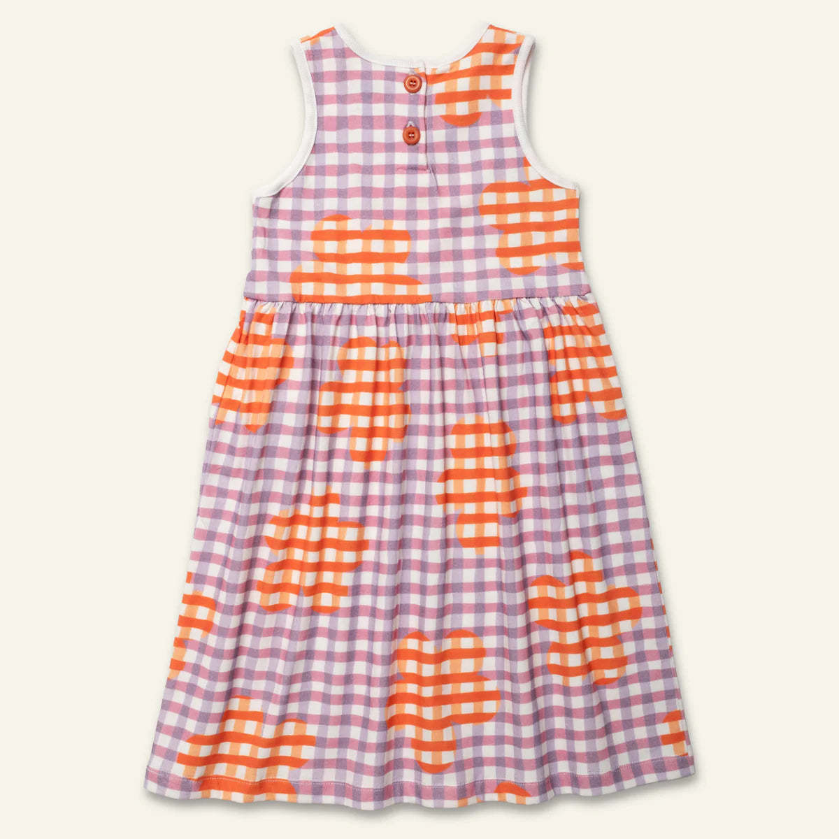KIDS Mon Coeur Flower Gingham Recycled Cotton Dress - Image 5 of 5