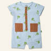 KIDS Mon Coeur Palm Tree Pocket Linen Romper - Thumbnail 1