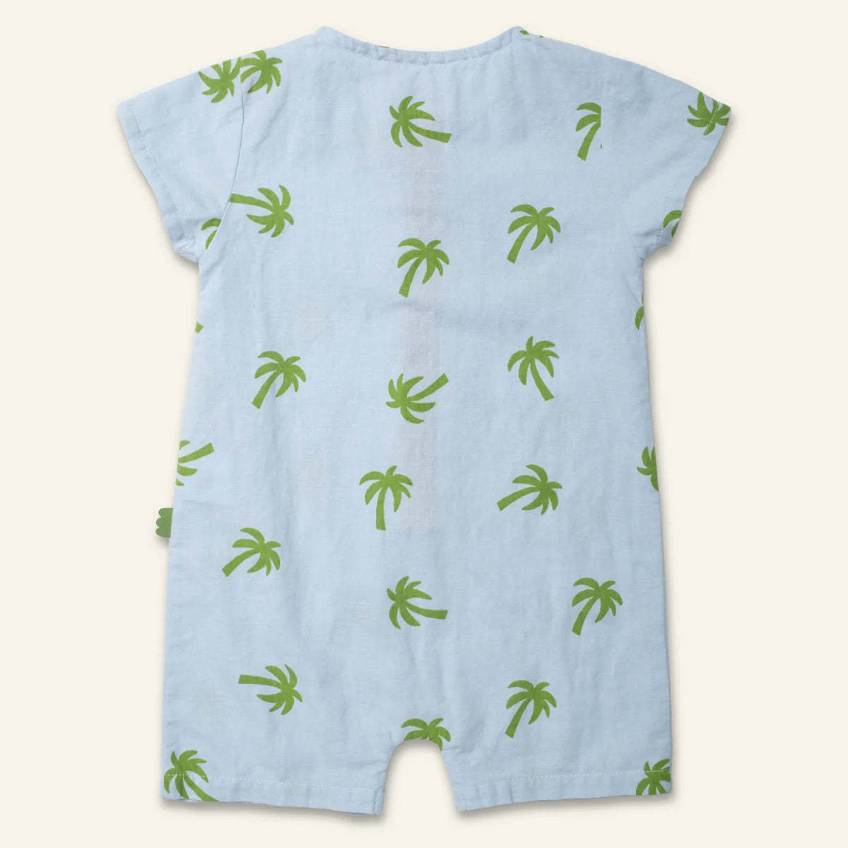 KIDS Mon Coeur Palm Tree Pocket Linen Romper - Image 4 of 4