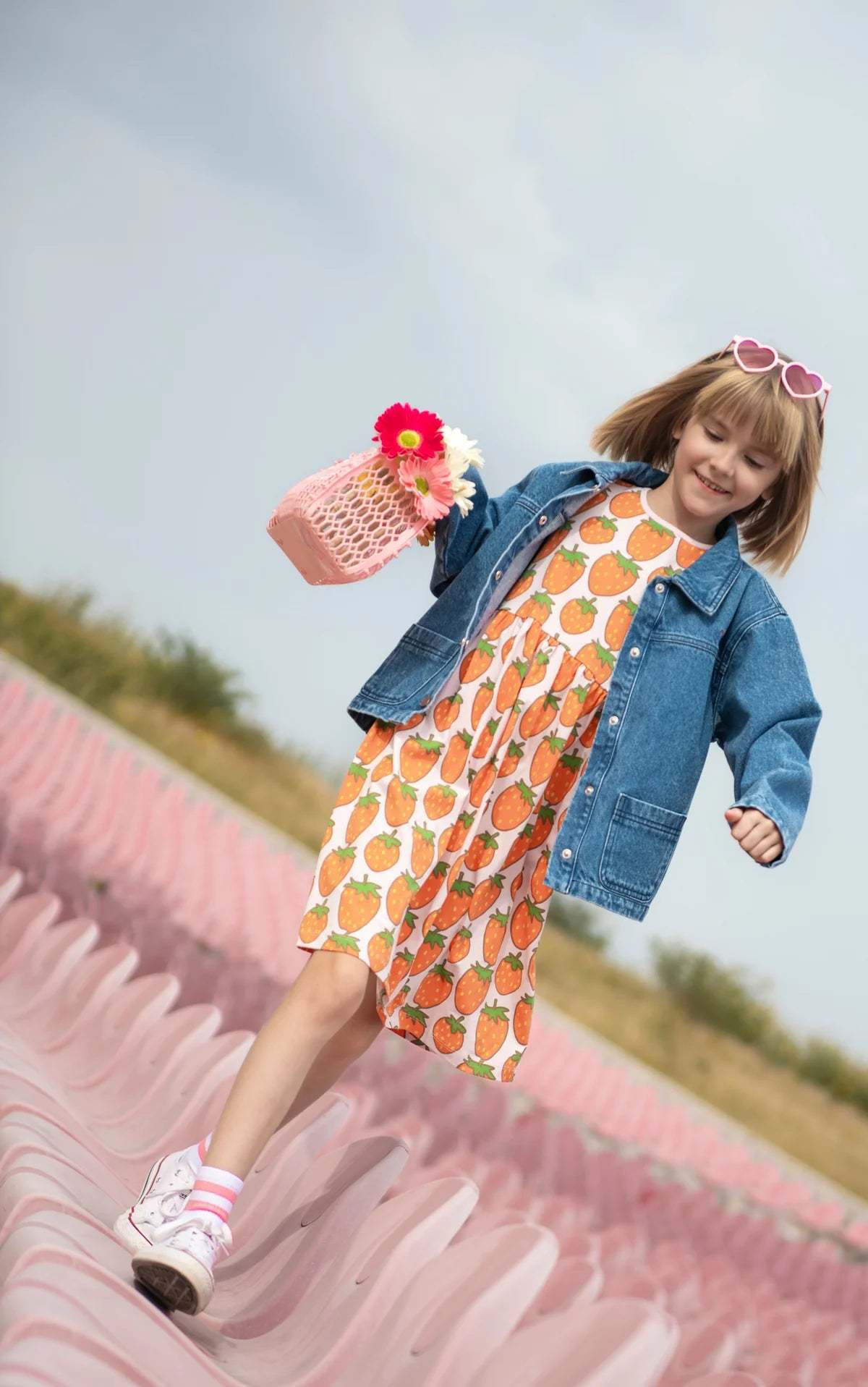 KIDS Mon Coeur Strawberry Tank Recycled Cotton Dress - Image 3 of 5