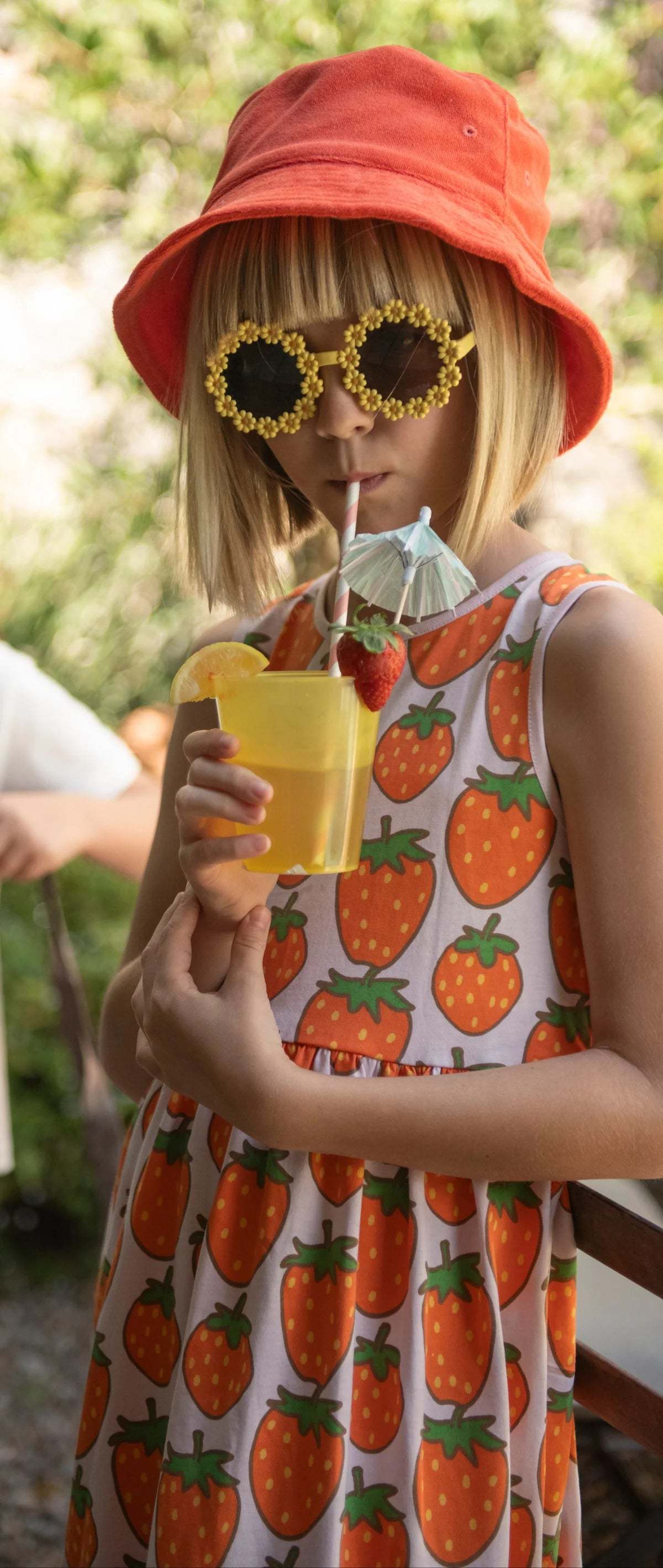 KIDS Mon Coeur Strawberry Tank Recycled Cotton Dress - Image 4 of 5