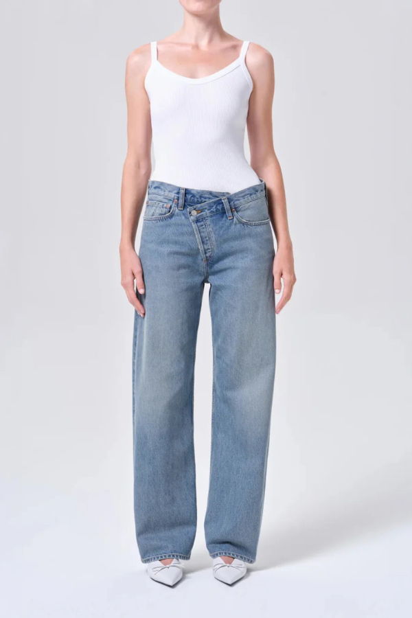 AGOLDE Arc Criss Cross Jean - Light Wash Denim