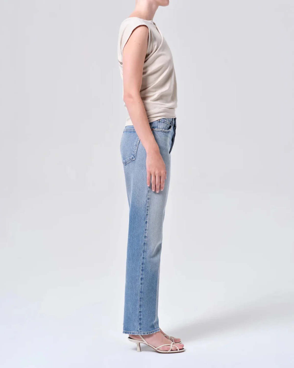 AGOLDE Lana Jeans - Light Wash Denim - Image 3 of 5