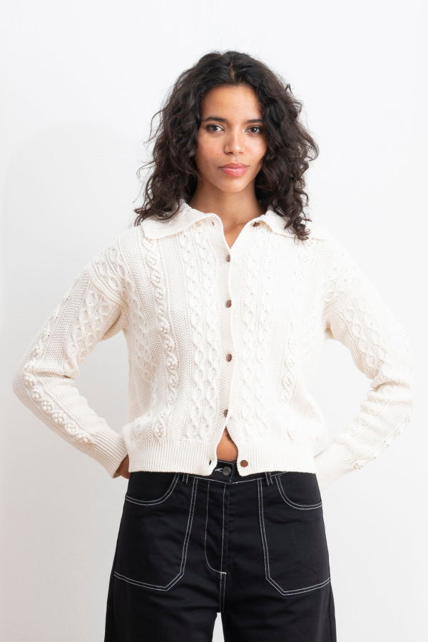 Loup Michelle Cable Knit Cardigan