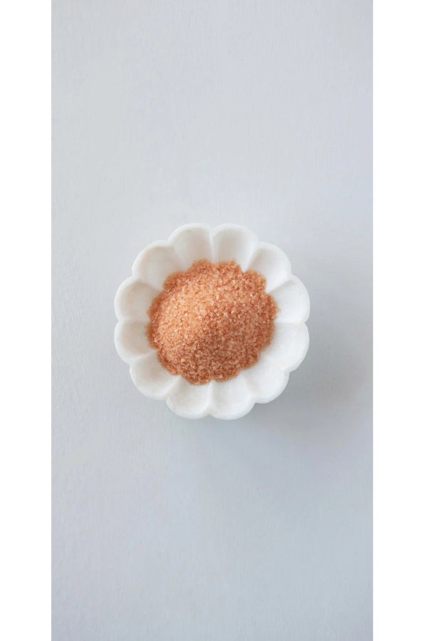 Creative Co-Op Carved Marble Flower Shaped Dish - White