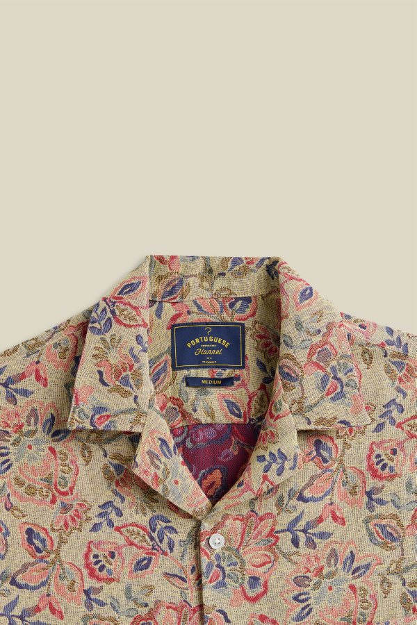 Portuguese Flannel Tapestry Flowers Shirt - Yellow
