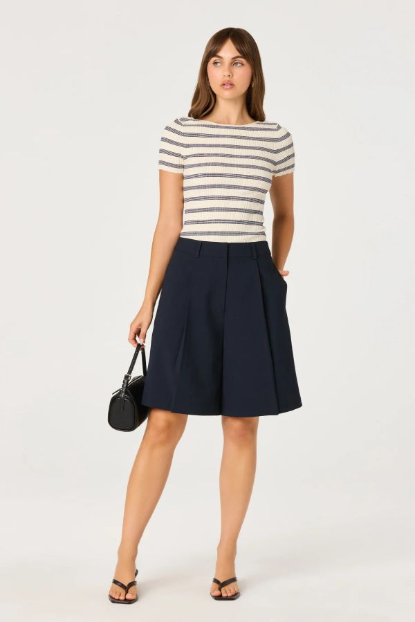 ASTR The Label Quillie Pleated Bermuda Shorts