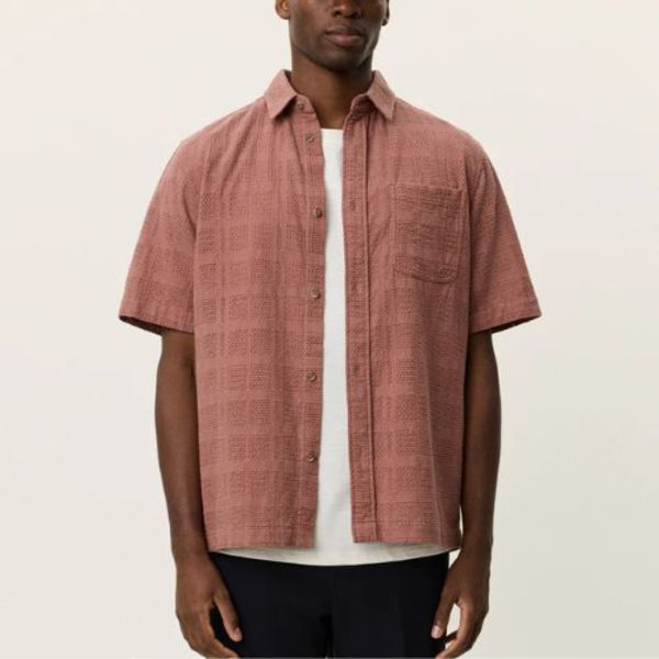 LES DEUX Charlie SS Shirt - Cognac Red